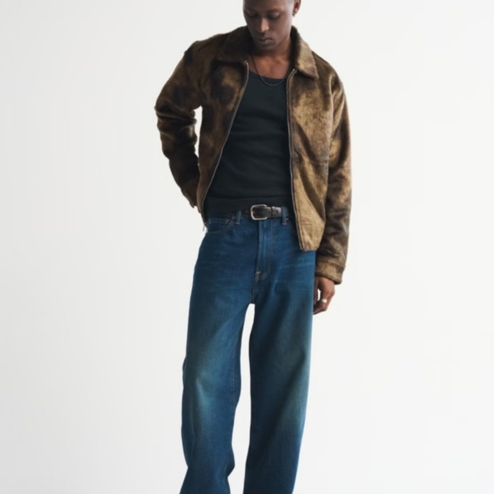 Abercrombie & Fitch Brown Faux Fur Bomber Jacket - Picture 4 of 8